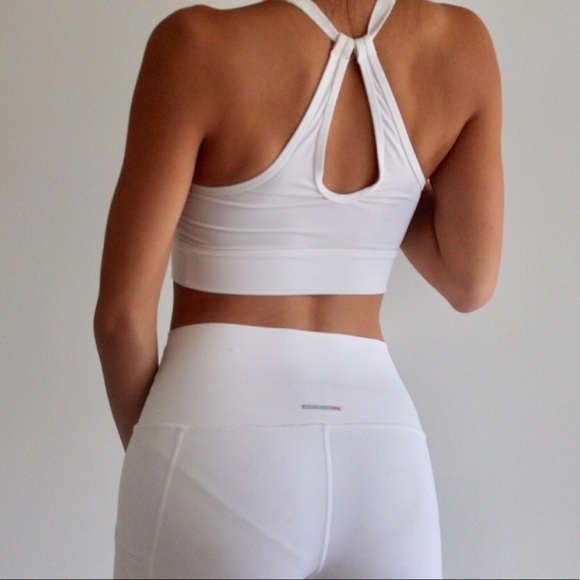 LIKE NEW White Mesh Top Sports Bra - Picture 3 of 3